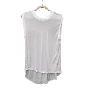 ALLSAINTS‎ Madeira Top White Linen Blend Sleeveless Hi Low Hem Women 6 M